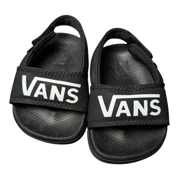 Vans Other - Vans La Costa Slide TD Black White Minimalist Logo‎ Toddler Sandals Size 5 SU